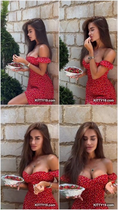 Anyuta Pujalina model in sexy red dress posing and take off her dirty panties for you. Download now this rare leak and enjoy.