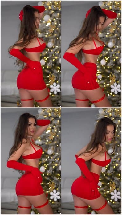 Aurelia Aurolka in hot red lingerie posing without panties and bra. Download it leak with her sexy legs now!