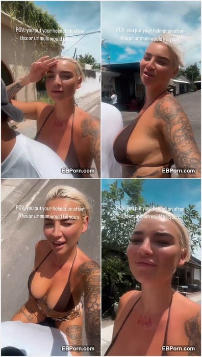 Beth Quinn blowjob lover girl ridding on bike with her boyfriend. And she need ridding on cock today with massive creampie! WOW!