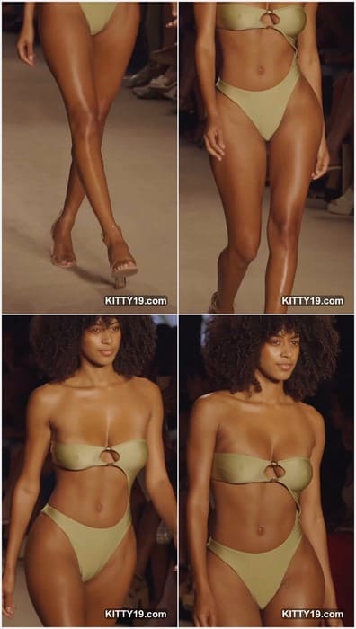 Briana Smith onlyfans model with hot body and pussy posing in green bikini. Beauty black girl on full free leaked video!