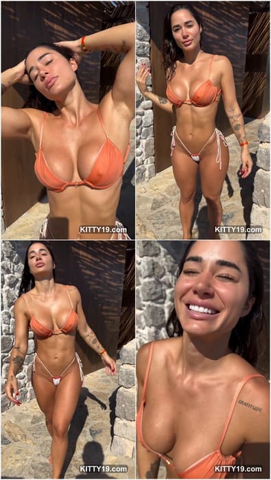 Sexy Bruna Luccas pussy in bikini posing. Beauty brunette girl need fucking right now on the public beach! AMAZING!