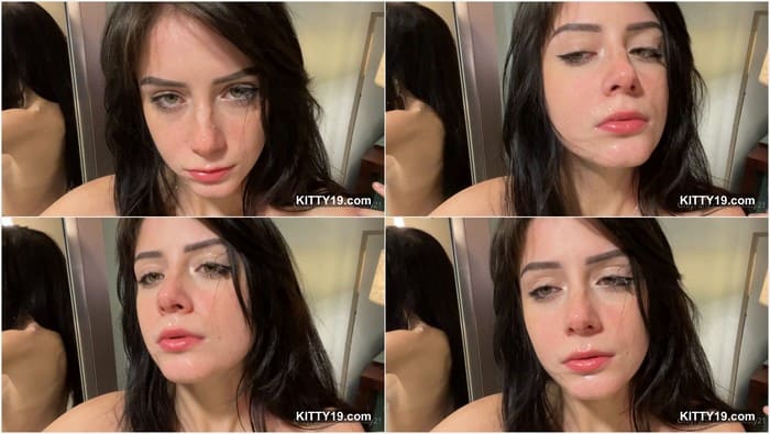 CatKitty21 onlyfans leaked video with cum on cute face. Beauty girl after hard blowjob in toiler showing her dirty face. Wow.