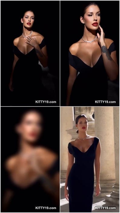 Liza Makhu leaked video with posing in sexy black dress without lingerie. Yeah, she take off her panties and bra.