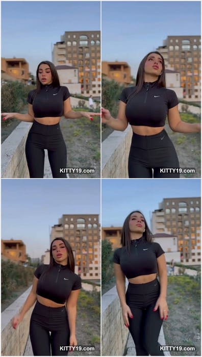 Meri Babayan onlyfans girl in casual streetwear, smiling warmly outdoors. Natural light enhances her relaxed vibe and effortless fashion sense.
