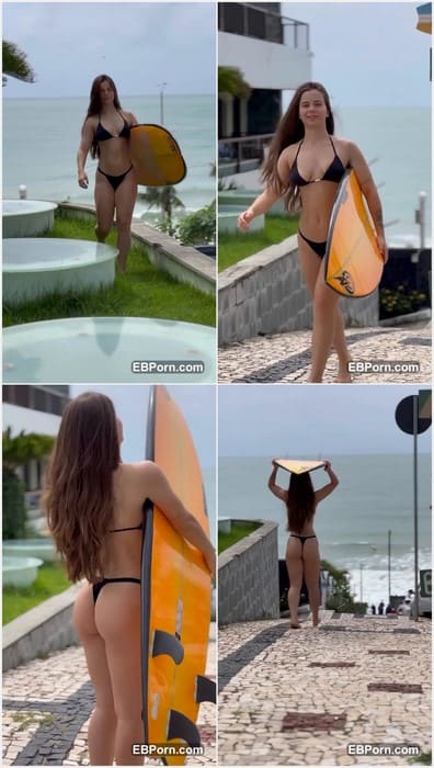 Ster Lopes hot sexy model with amazing fitness ass posing on the beach in black bikini. Download it now.
