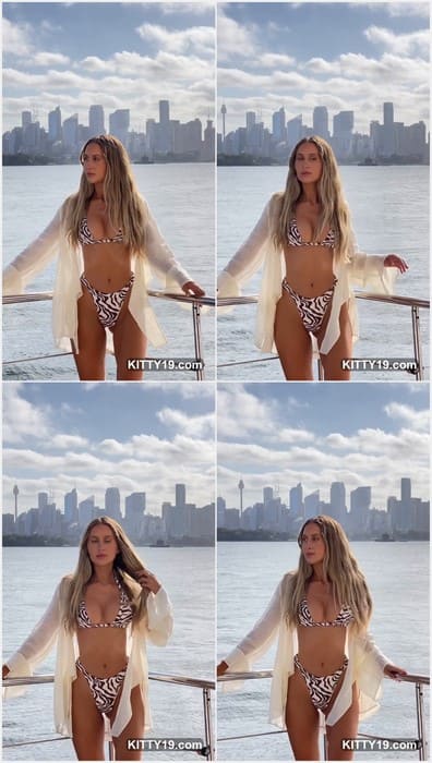 Emily Venz onlyfans girl posing in small bikini on public. Amazing Emily Venz and her beauty natural boobs on leak free video.