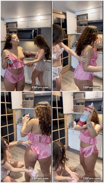 Julianaxxcam hot Onlyfans girl posing with lesbian girl and show her adorable natural boobs on camera. Amazing babe! Get it.